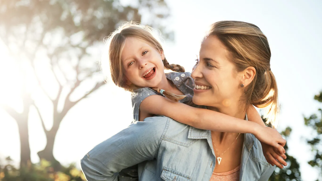 Mother spending time with daughter after divorce