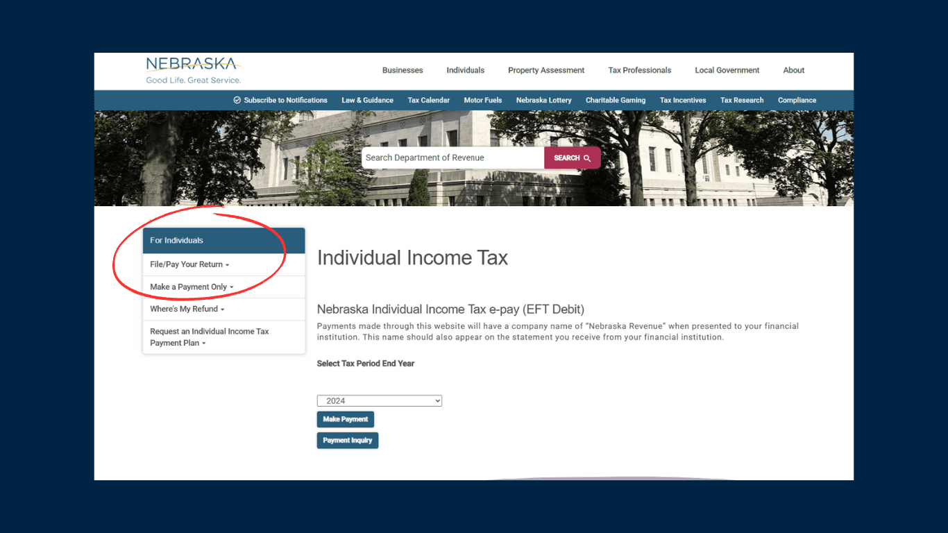 Nebraska Tax Payment Portal