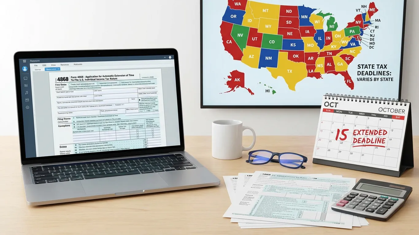 Filing IRS Form 4868 federal tax extension with state tax rules across the United States