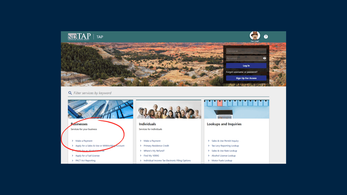 North Dakota Payment Portal