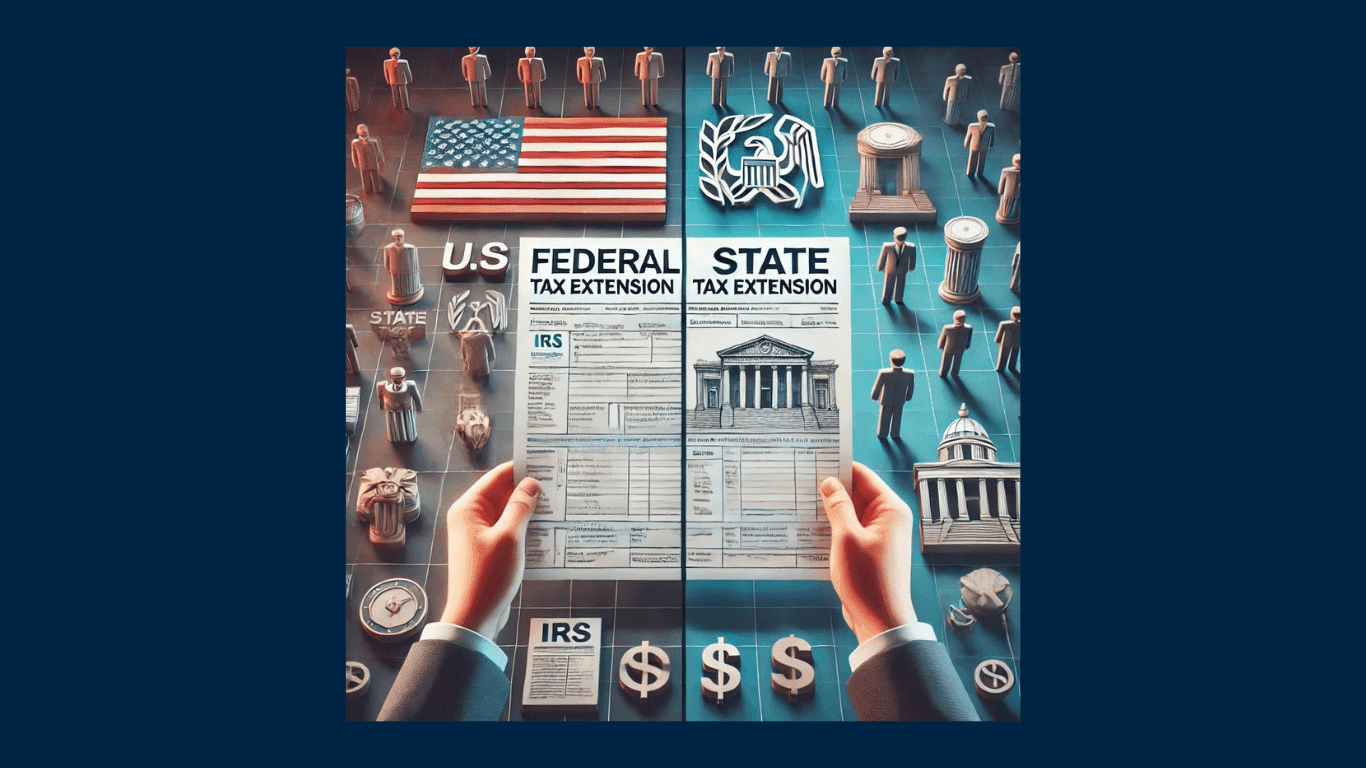 An Image showing the differences between Federal and State Tax Extensions