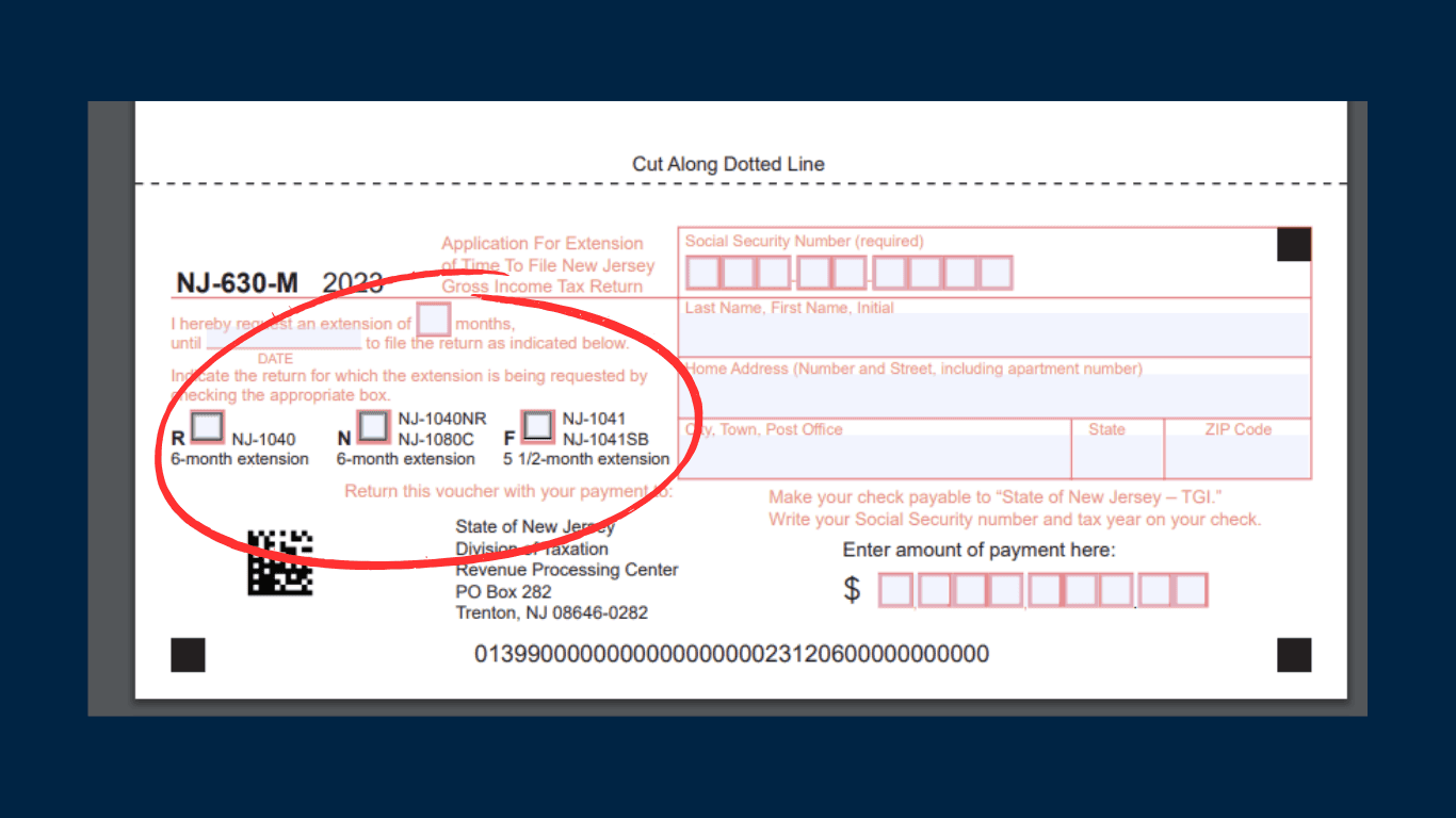 New Jersey Form 630