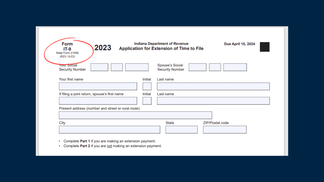 Indiana Tax Form