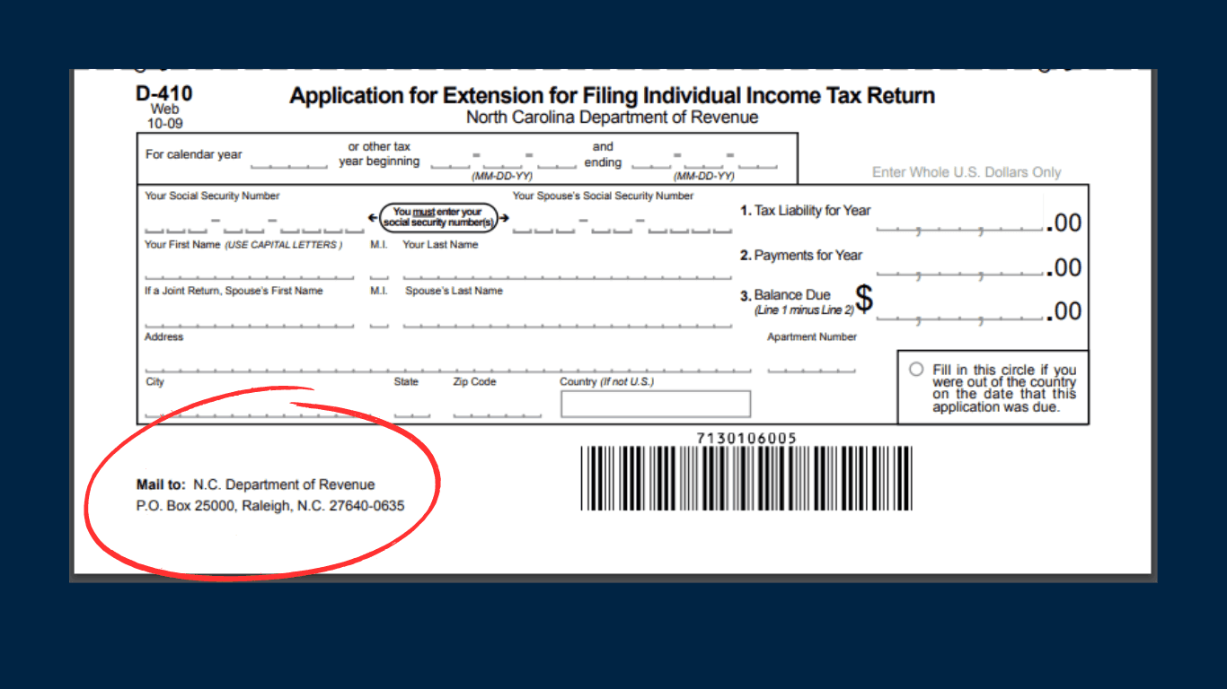 North Carolina Form D-410