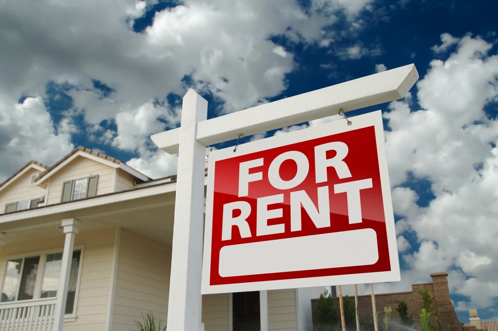 for rent sign illustrating the role of property taxes for renters in cities around the country